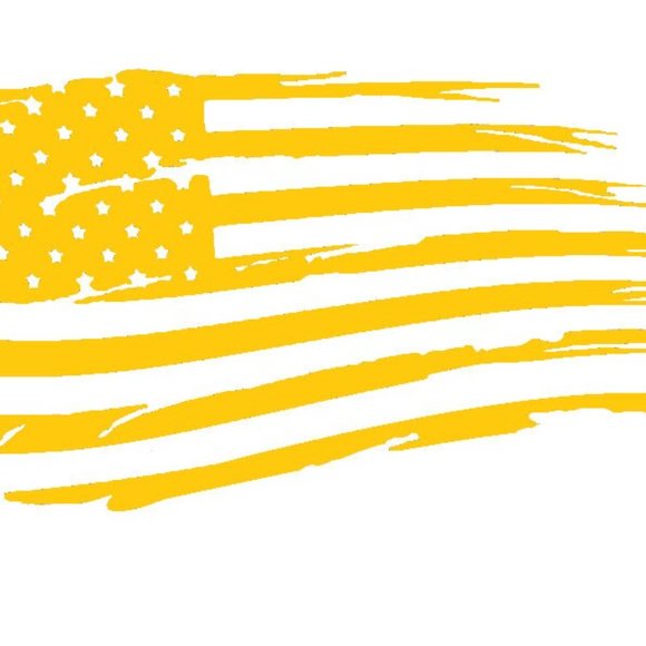 High Heat Duracoat Vinyl Stencil 4" x 8" - Tattered American Flag styling - Picture 2 of 3